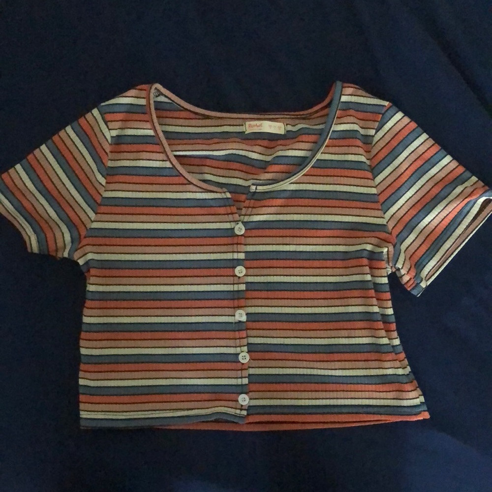 Cute rainbow crop top, size small